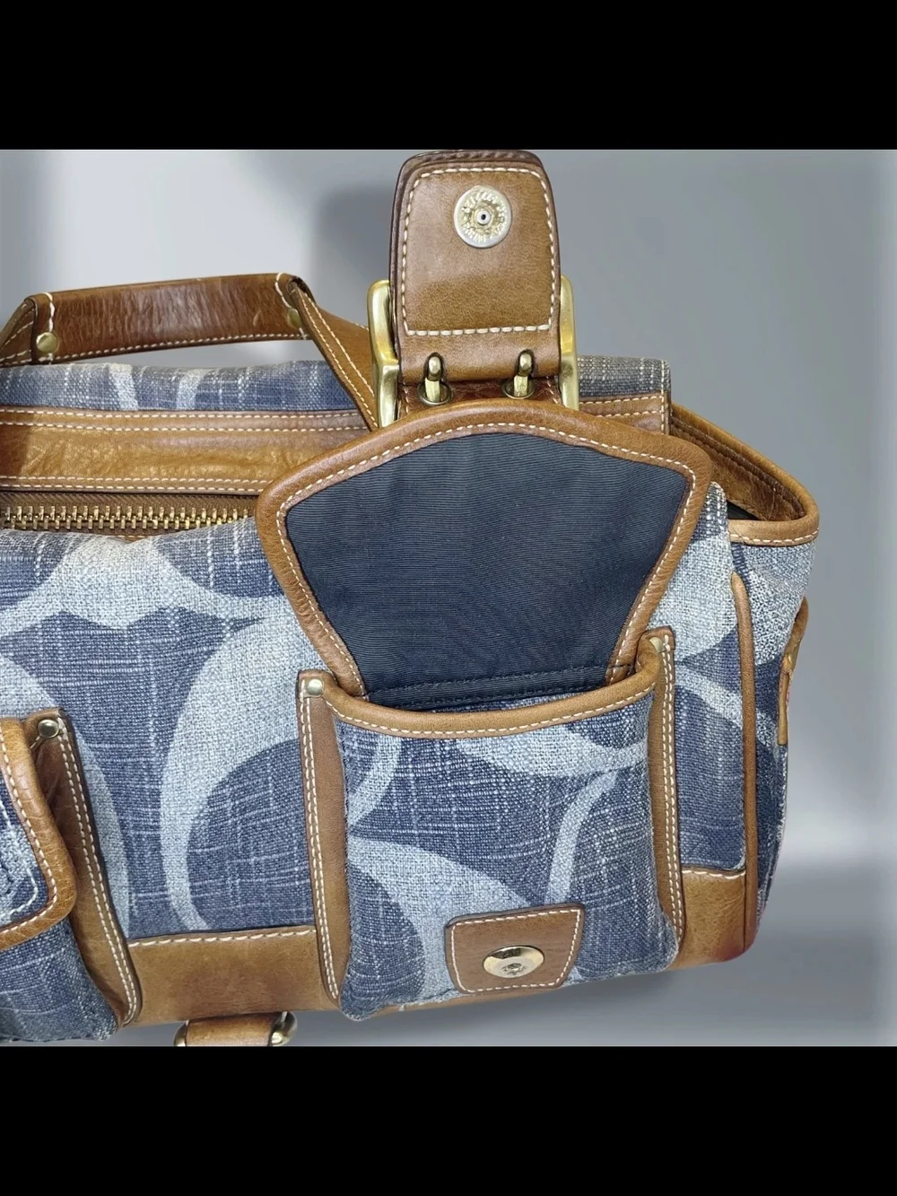 Coach Denim Mandy Legacy Handbag